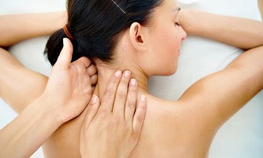Massage of the cervical spine to osteochondrosis