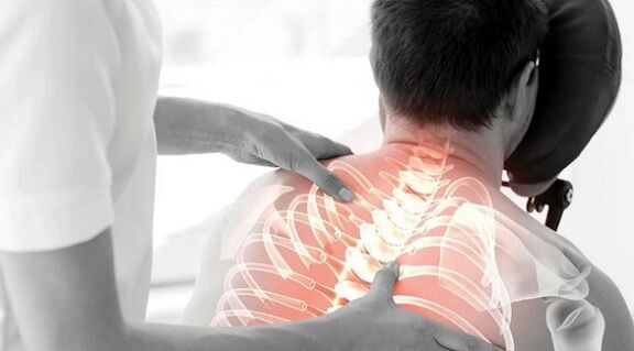 medical examination for back pain under the left shoulder blade
